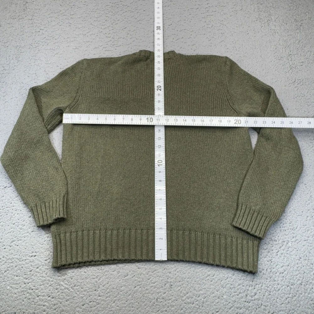 Polo Ralph Lauren Sweater Mens Large Green Knit Hunting Grunge Pullover Casual